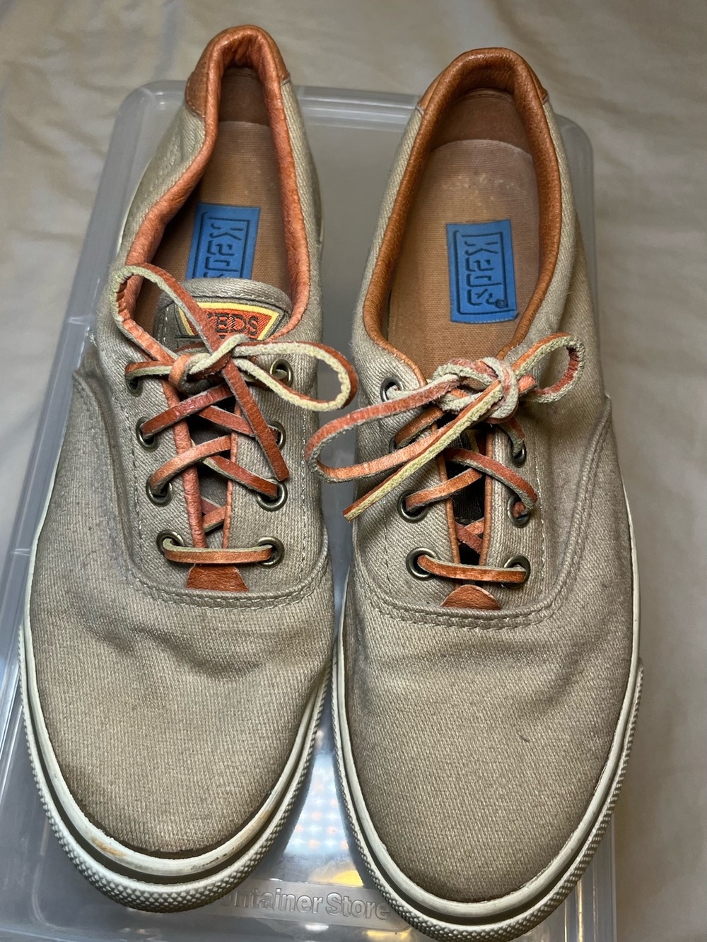 Keds Canvas Sneakers in Beige and Tan Accent